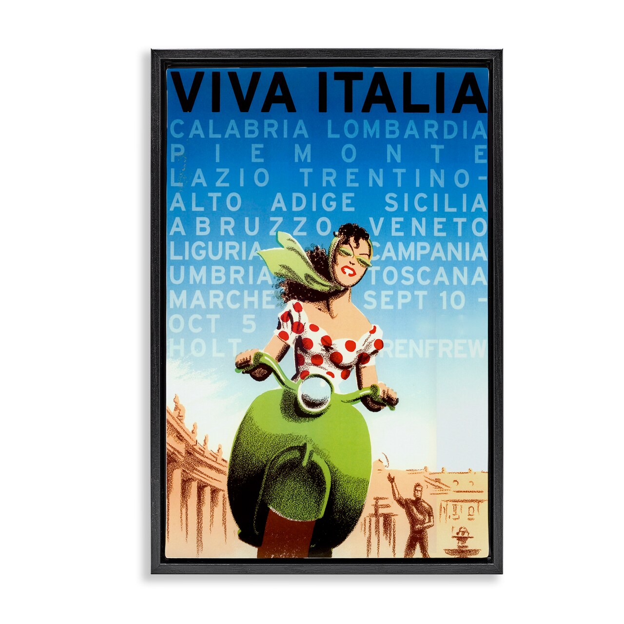 Stupell Industries Vintage Italy Travel Ad Floating Frame Design by Marcus Jules